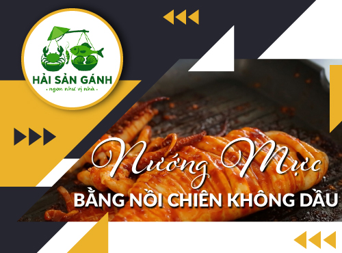 nướng mực bằng nồi chiên không dầu