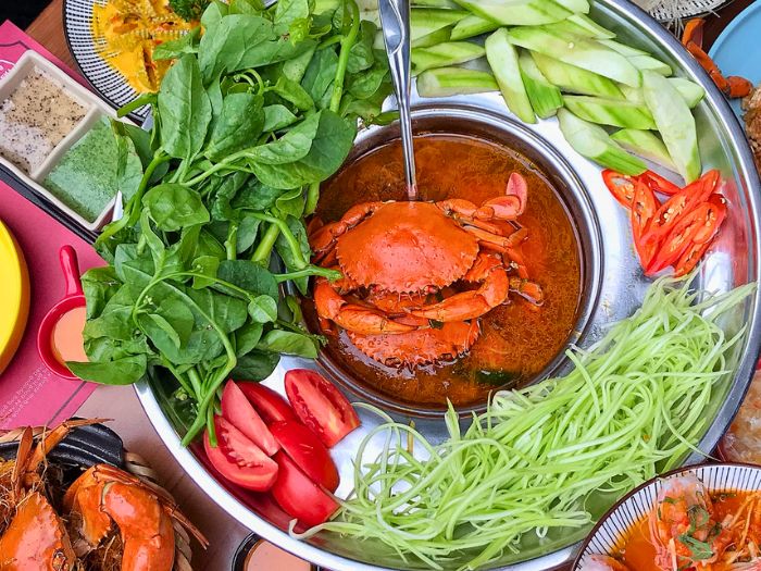 cua cốm nấu lẩu