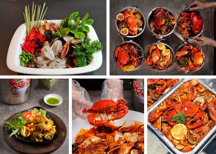 hải sản tại Happy Crab quán ăn hải sản Cần Thơ