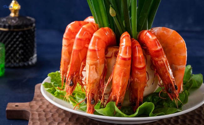 món ngon từ hải sản - tôm hấp nước dừa