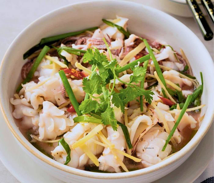 mực nang làm gì ngon-hấp gừng sả