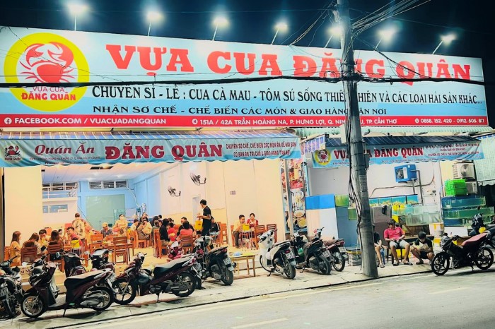 quán ăn Đăng Quân quán ăn hải sản Cần Thơ