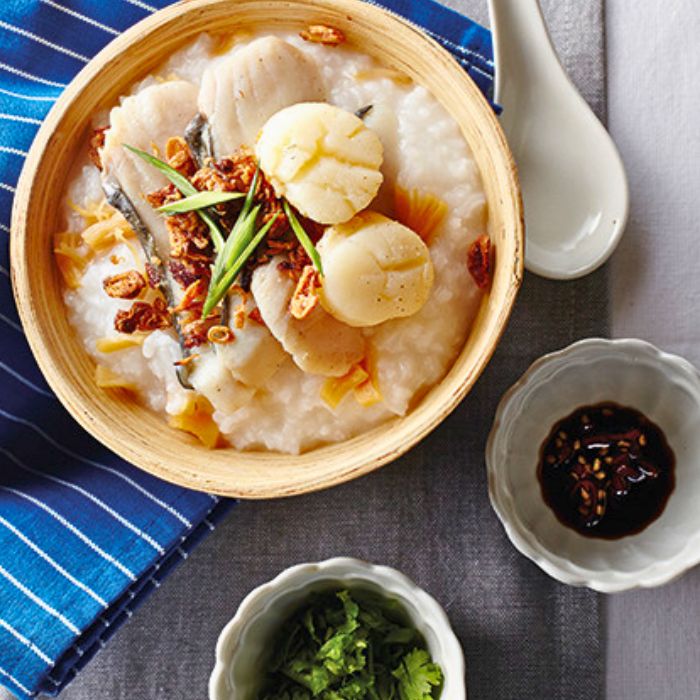 sò điệp Nhật nấu cháo