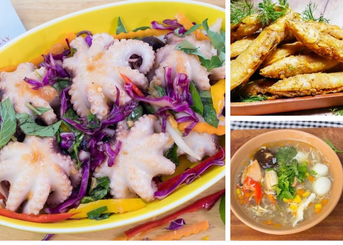 thực đơn các món hải sản đãi khách 3 khai vị