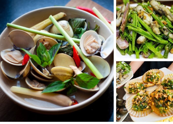 thực đơn các món hải sản nghêu sò ốc bình dân