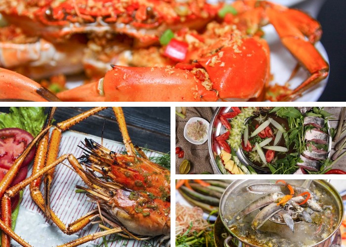 thưởng thức các món tại quán ăn hải sản Cần Thơ