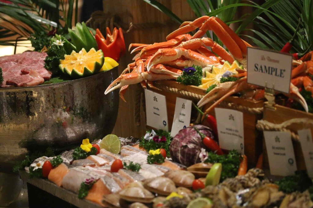buffet hải sản sài gòn-thức ăn tuoi mới