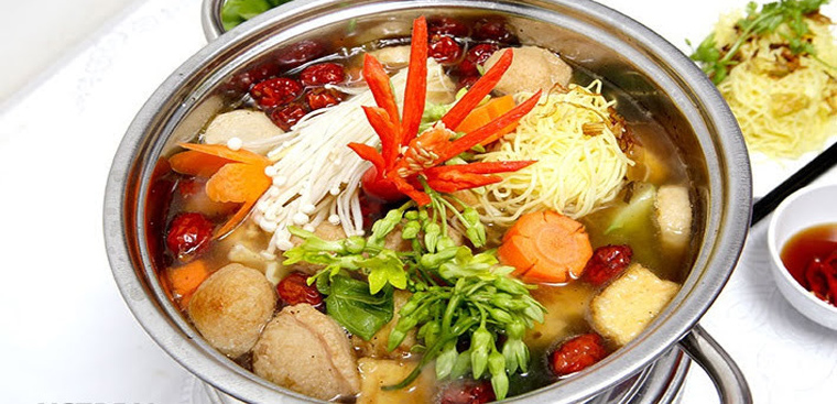 lẩu nấm hải sản chay